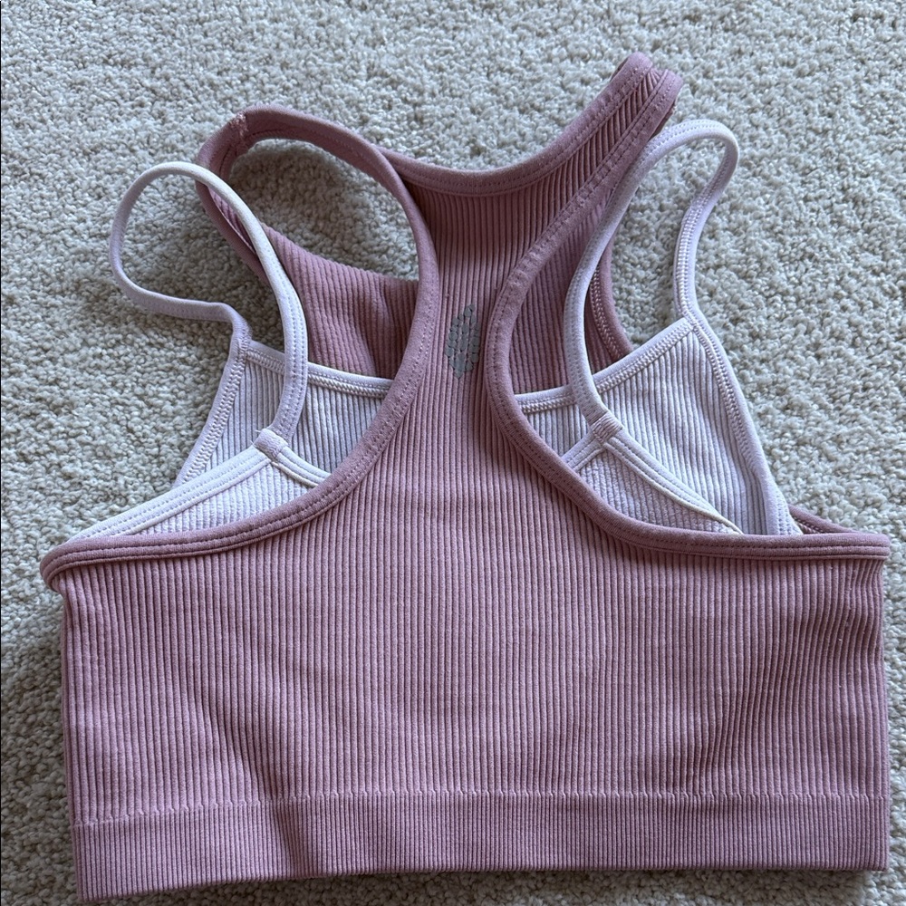 Free People layered Ribbed Sports Bra